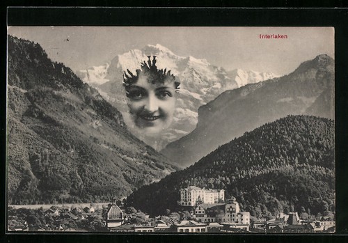 Interlaken ortsansicht mit - ak,