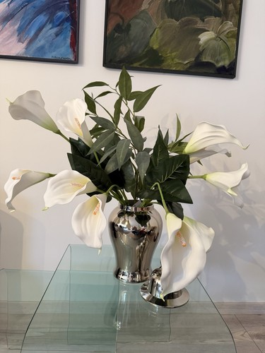 Edle metallvase 34cm - –,