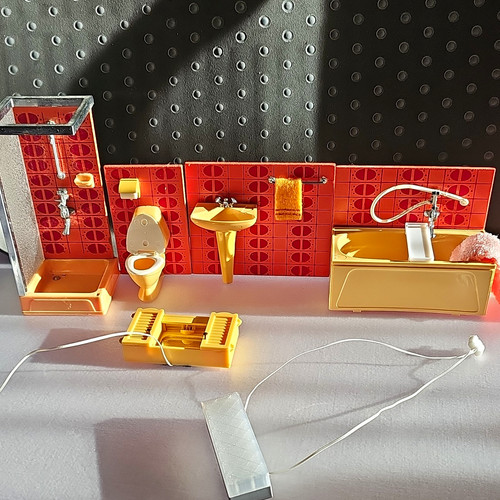 Lundby badezimmer set - lundby, 1:16