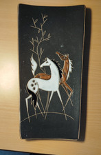 Wandkachel von Ruscha, Motiv Pferde, Nr. 752, signiert