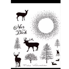 1 A6 Clearstempel Hirsche und