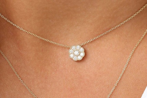 Diamant hals kette - collier, 9