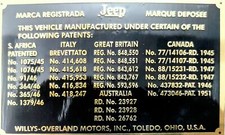 5 X Willys Jeep Motor Messing Daten Nummernschild