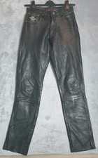 Vintage Die Verrückt Heit schwarze Lederhose Hose W28 L32 Germany Rocker 