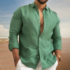 Herren Leinen Langarm Hemden