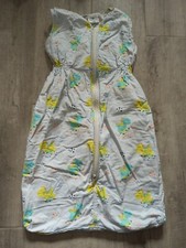 Cooler Schlafsack Gr. 90 cm dünn Sommer weiß gestreift mit Dinosaurier Topomini