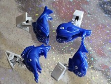 4 Stück Tischdeckenklammern- Tischdeckenbeschwerer--blaue FISCHE- Fixierer