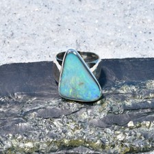 Boulder Opal Ring, 925er Silber, Edelsteinring (22020), Edelsteinschmuck