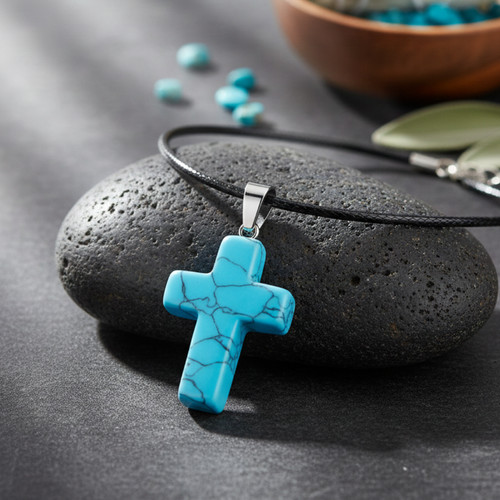 Türkis kreuz anhänger - kreuz,