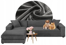 2er Set Ecksofa Bezug Grau