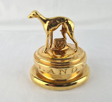 Metall Flaschen Stopfen - LANDY COGNAC - Flaschenverschluss -Windhund goldfarbig