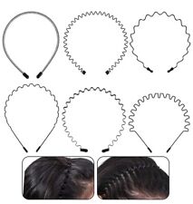 Haarreif Mann Stirnband Haarreifen Sport gewellte Haarband  Unisex Metall 6 Stk