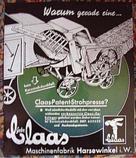 Altes Oldtimer Blechschild Traktor Claas Strohpresse