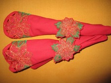 2 Tischsets - Platzsets - gestickt - rot