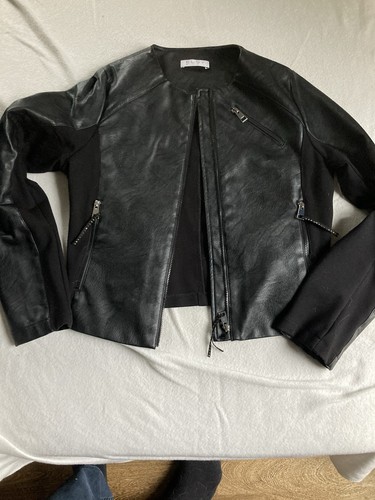 Elsy schwarze jacke lederoptik - elsy,