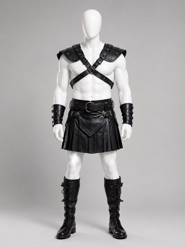 Schwarzes leder gladiator - leder,