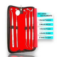 5PC Dental Set Zahnarzt Instrumente Zahnsonde Zahnpflege Zahnreinigung Werkzeuge