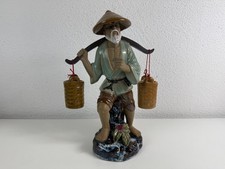 SHIWAN Künstler Kunst Keramik Mudman Asiatika China Wasserträger Fischer 29cm