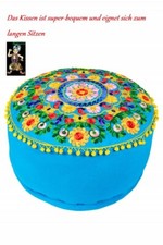 Orientalisches indisches Meditationskissen Sitzkissen Farbe: Blau Nr. 11P NEU