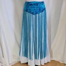 Long Fringe Turquoise  Velvet