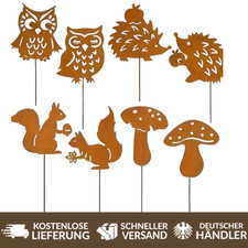 8 Teiliges Rost-Set Eule Igel