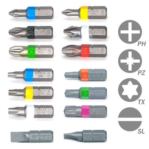 Würth 25mm bit pz1 - pz1, pz2