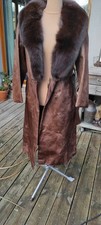 Pelz, Pelzmantel braun mit Fuchskragen
