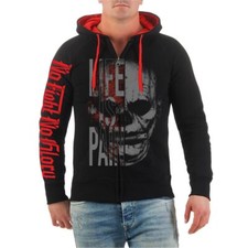 Herren Kapuzenjacke mit Brustdruck Life is Pain Horror Motive Größe S bis 8XL 