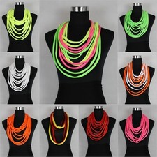 6 st.Schnur Stoffketten Kettenschal Schal  Schlauch Kette Party Karneval kostüm