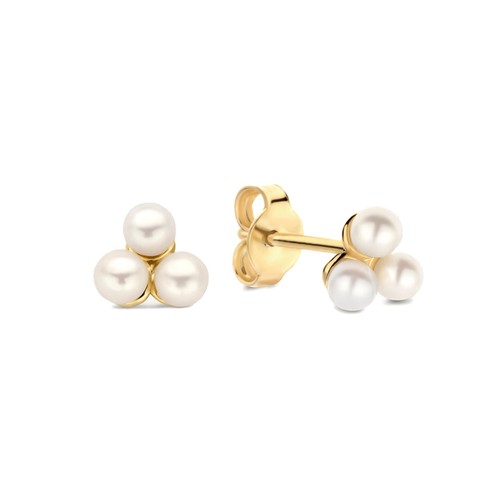 Perlen ohrstecker gelbgold - ohrstecker,