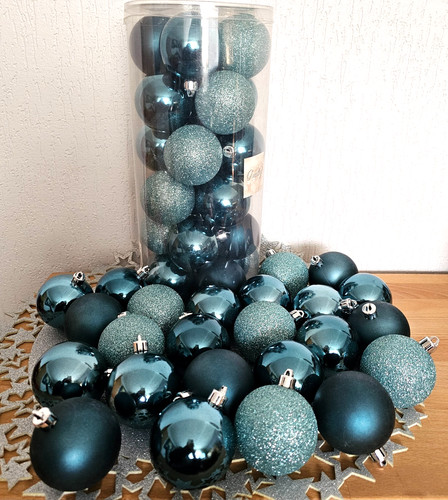 Weihnachtskugeln petrol - 24, weihnachtskugeln-petrol