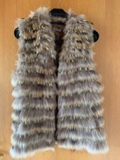 Pelzcape Pelzweste Armlos Braun Hallhuber Donna Größe S