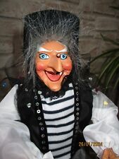 Hexe  Kräuterhexe Figur  Dekoration schwarz/weiß 44 cm Halloween Walpurgisnacht