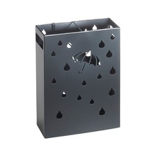 Schirmständer Regenschirmständer UMBRELLA aus Metall schwarz Wasserauffangschale
