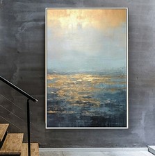 Abstrakt Blau Goldblatt