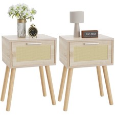Rattan nachttisch 2er set - rattan,