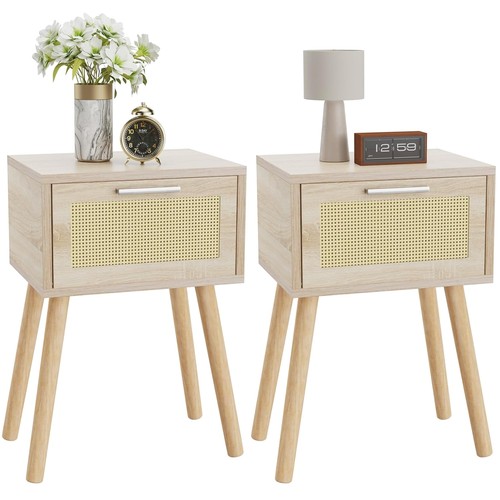 Rattan nachttisch 2er set - 2er,