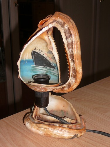 Muschellampe mit gemälde - muschellampe,