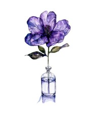 Aquarell Blumen Glas 9x9 cm