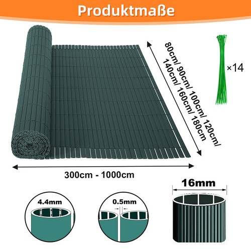 Pvc sichtschutzmatte balkon - pvc,
