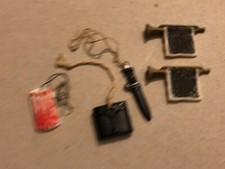 5 Miniatur Anhänger mit Schnur: Landsknechtstrommel Messer Fanfaren Kochgeschirr