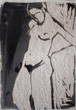 Luise Dewerny Frauenakt Erotik Zeitgenössische Kunst Berlin sign Tontafel 2004