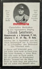 Sterbebild WWI Infanterist Ach 10. Komp. Inf. Regt. 47 San Giovanni Italien