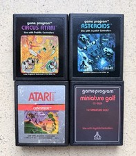4 Atari 2600 Spiele — Centipede Asteroids MiniGolf Circus Atari — NTSC getestet