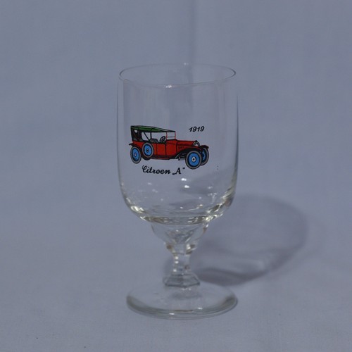 Trinkglas mit oldtimerbild - mit,