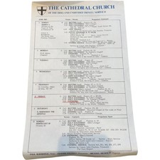 Norwich Cathedral Gottesdienst Zeitplan Juni 1983 Ephemera Sammlerstück
