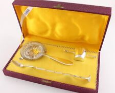 Vintage Barkeeper Cocktail Werkzeug Zubehör Set. Kippvorrichtung, Muddler, Sieb