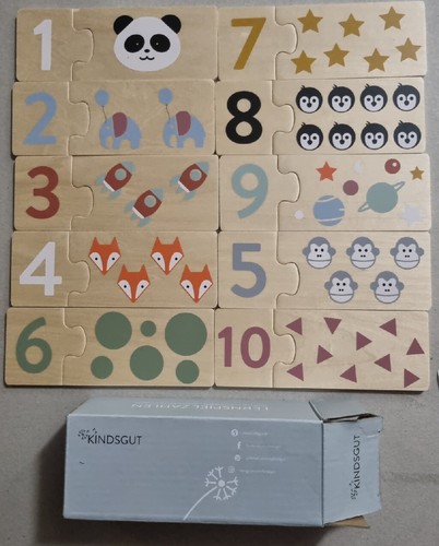Lernspiel zahlen holz puzzel - zahlen, holz-puzzel