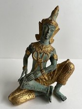 Buddha, asiatische musizierende Tempeltänzerin, Höhe ca. 15 cm, Bronze