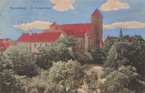 Rastenburg georgskirche - ak,